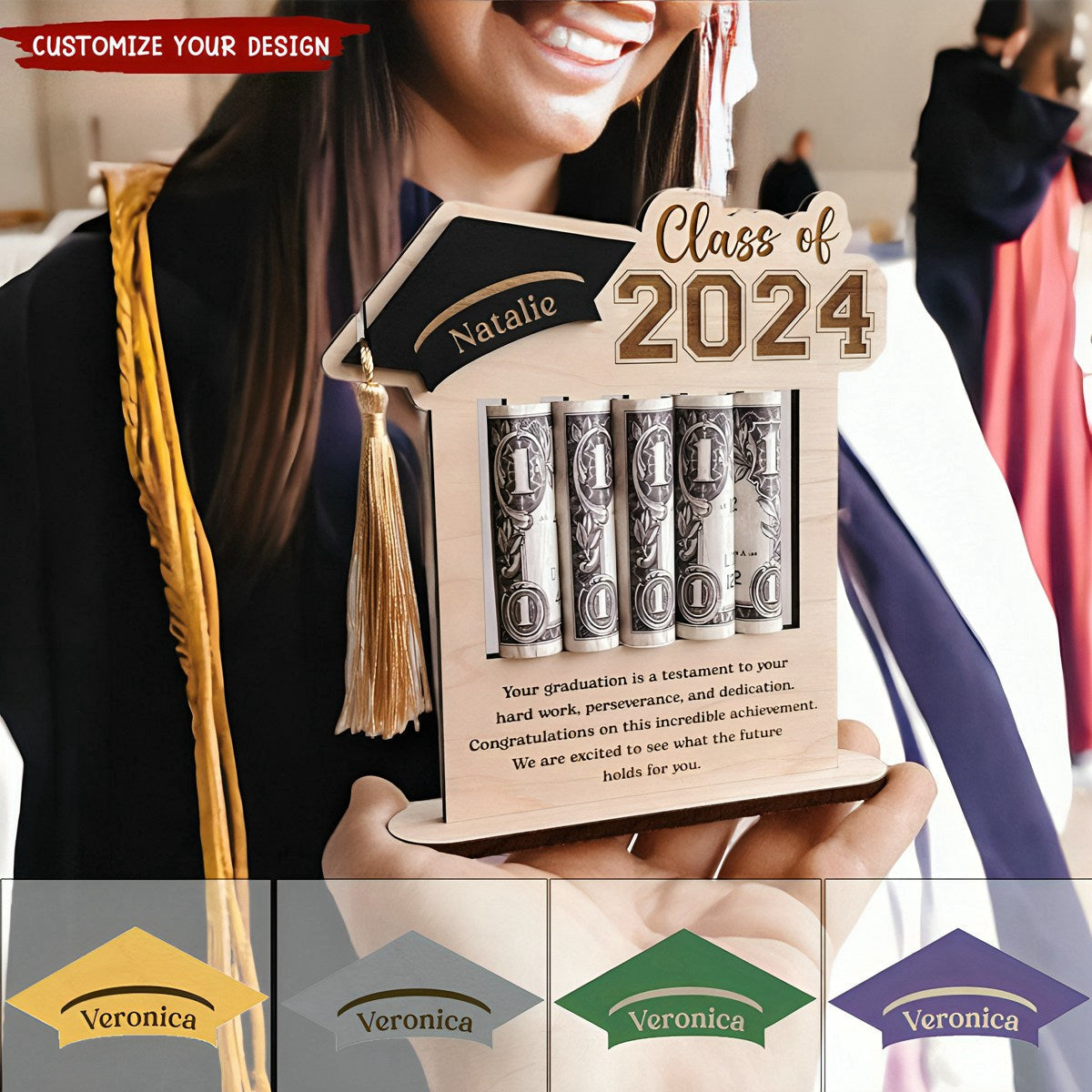 2024 Graduation Gift Money Holder Frame -Custom Graduation Gift Message