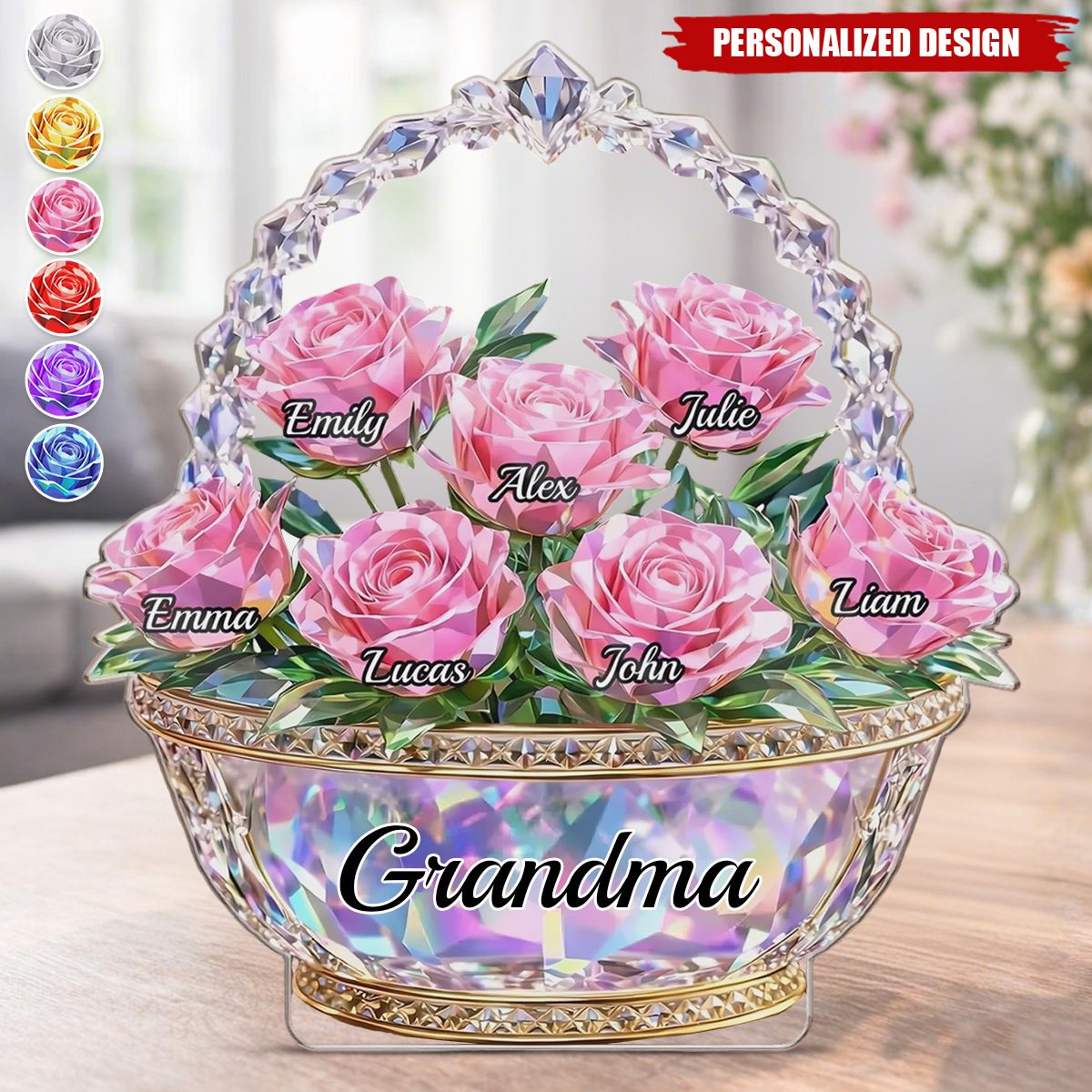 A Crystal Garden of Love - Custom Acrylic Plaque For Mom, Grandma