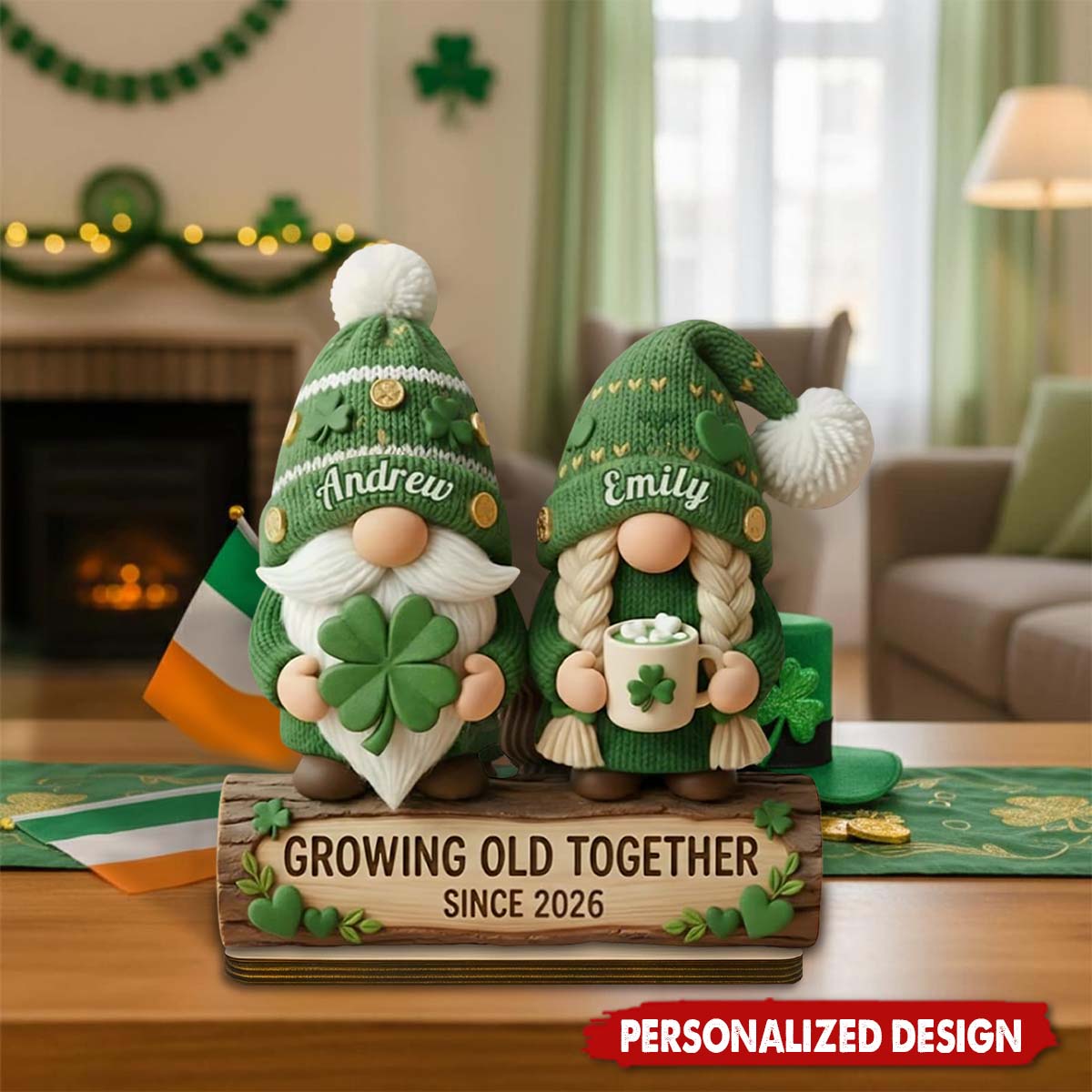Personalzied St Patricks Day Couple Wooden Plaque