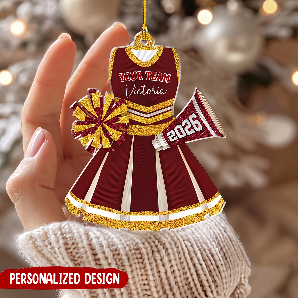 Personalized Cheerleader Uniform Christmas Ornament-Sport Gift