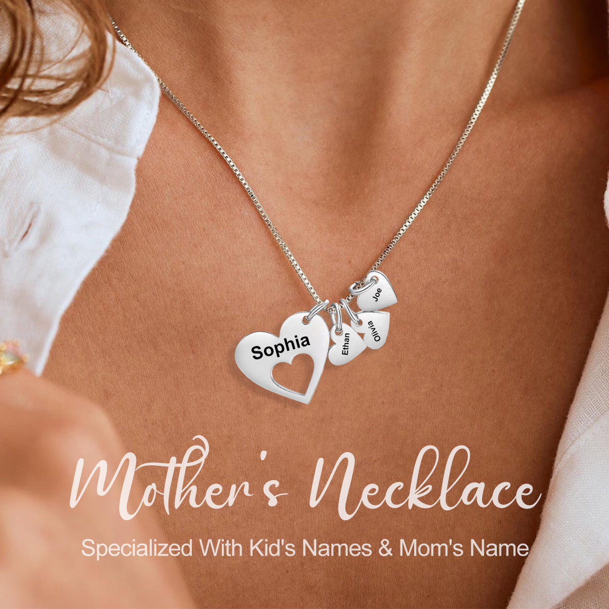 Personalized Heart Charm Necklace, Jewelry Gift for Her