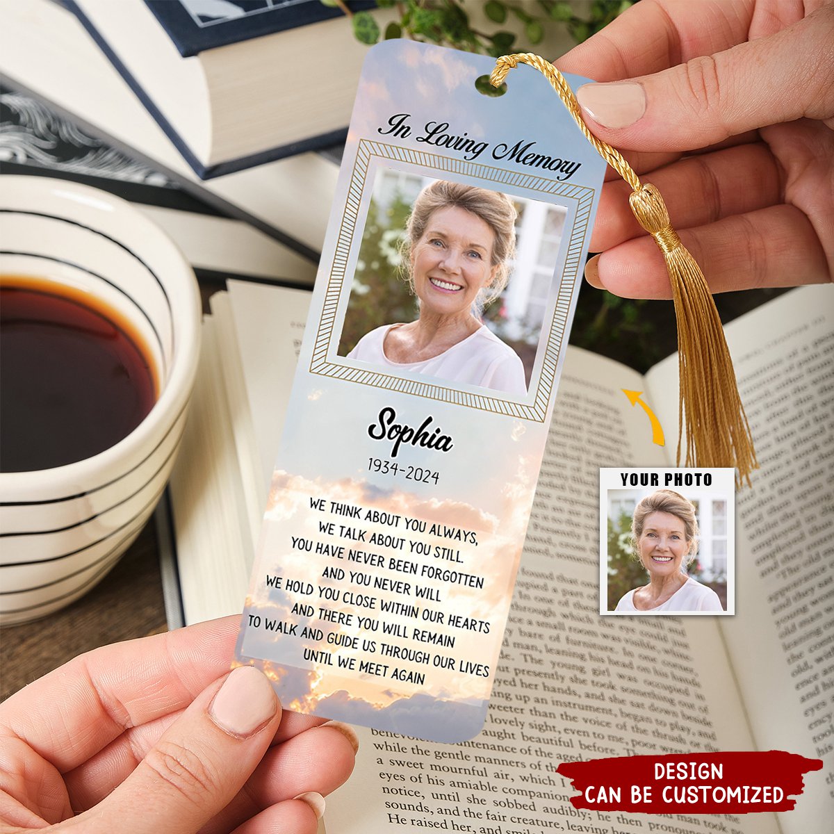 Personalized Memorial Tassel Photo Bookmark