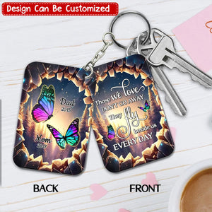 Personalized Family Butterflies 3D Hole Memorial Acrylic Keychain