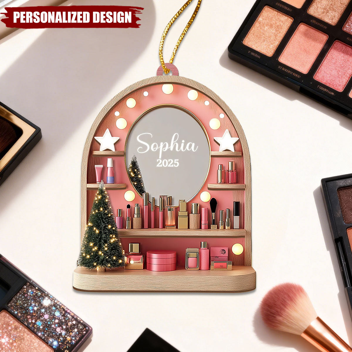 Personalized Cosmetics Makeup Artist Christmas Ornament