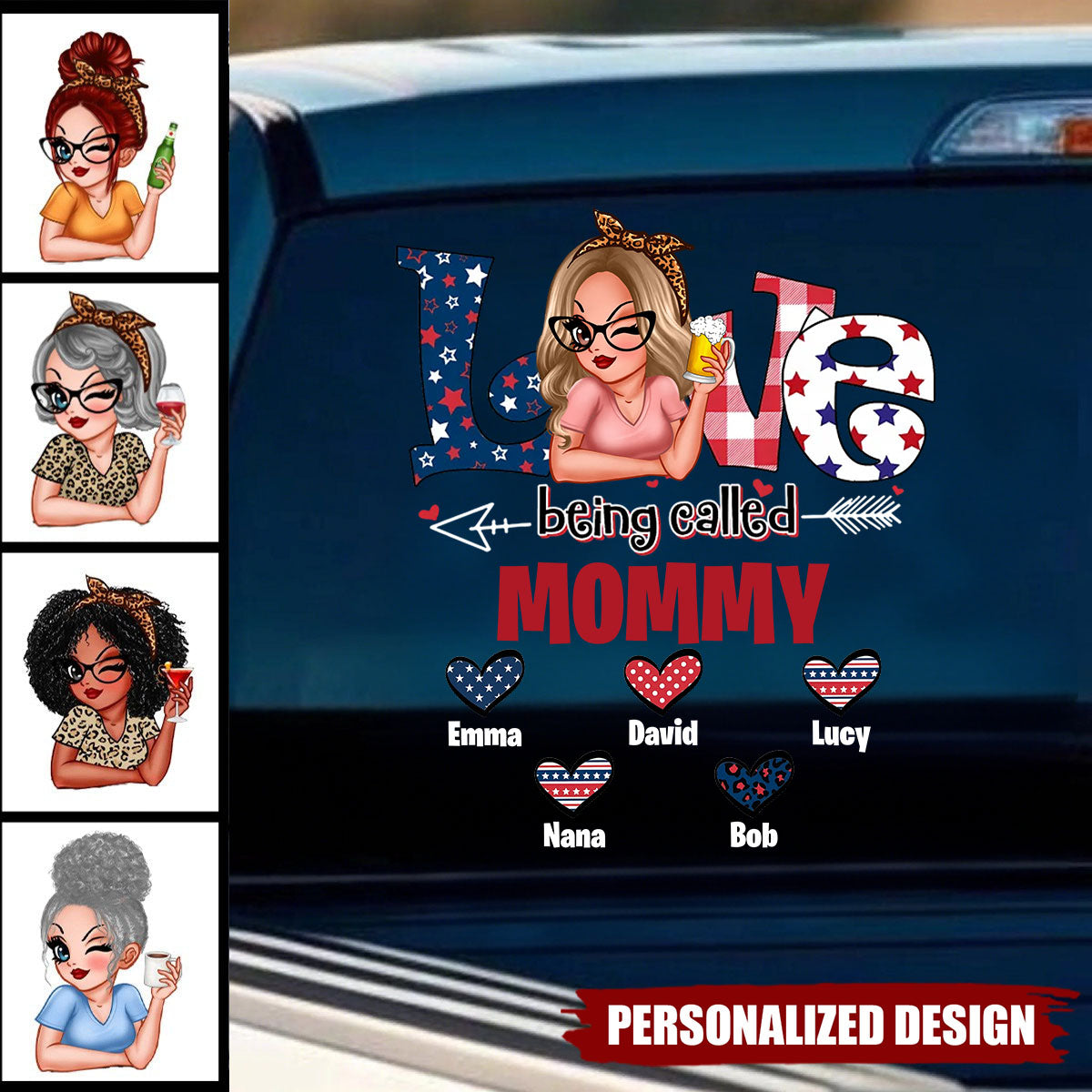 4th Of July Love Being Called Grandma - Personalized Decal, Gift For Grandma