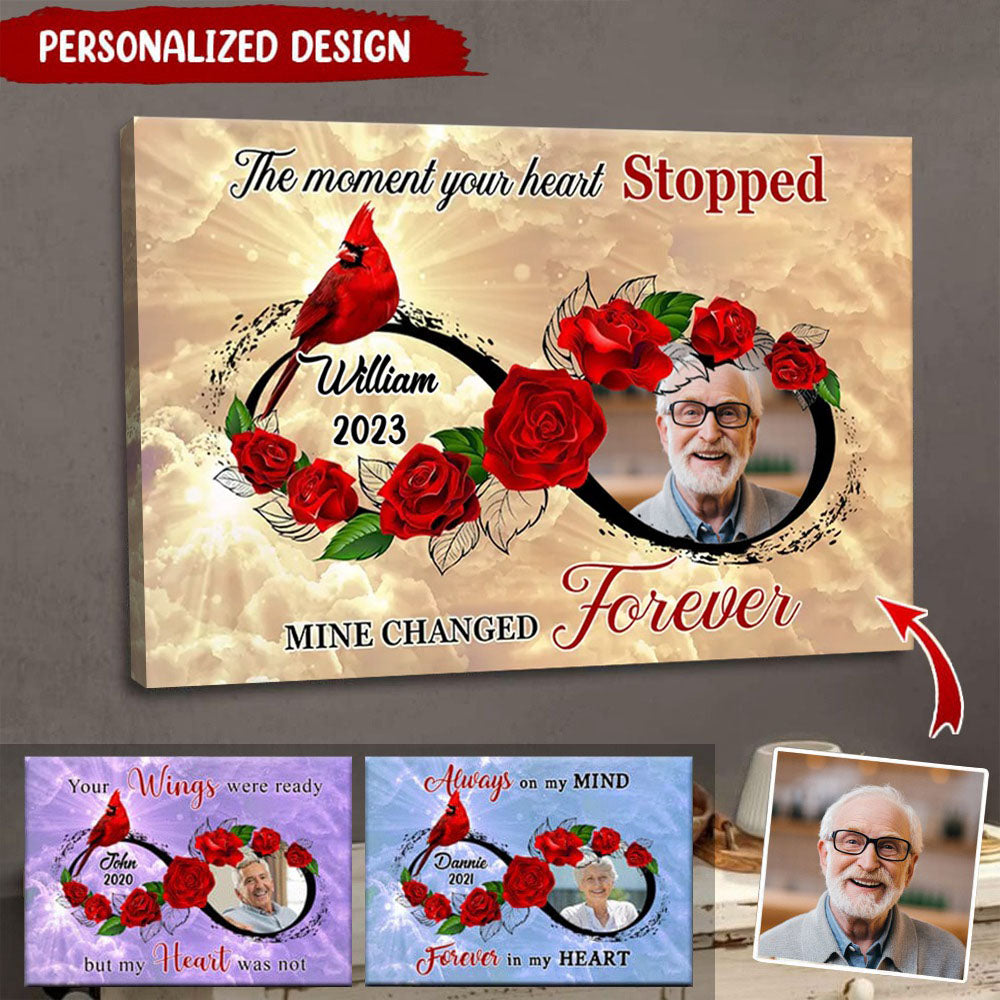 Personalized Family Loss Cardinal Rose Infinite Love Custom Name Date Memorial Poster