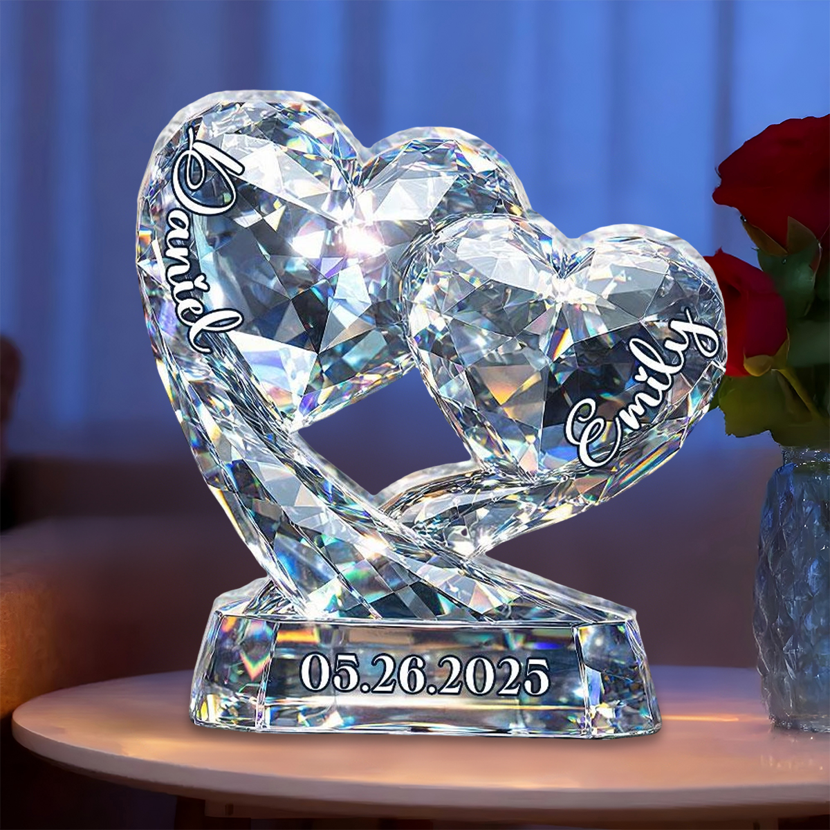 Personalized Couple Anniversary Custom Shape Acrylic Plaque