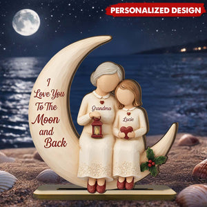 I Love You To The Moon and Back - Personalized Wooden Plaque
