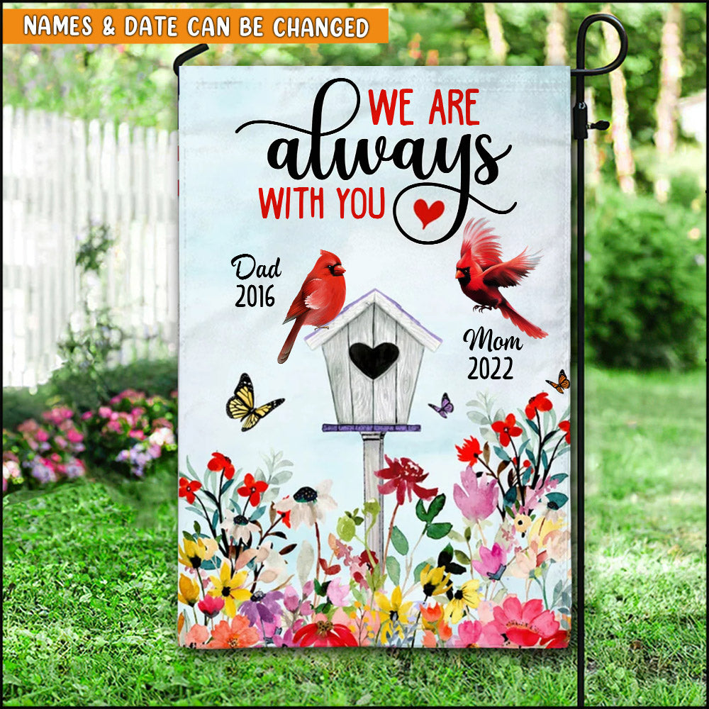 Cardinal Birdhouse Memorial We Are Always With You Personalized Garden House Flag