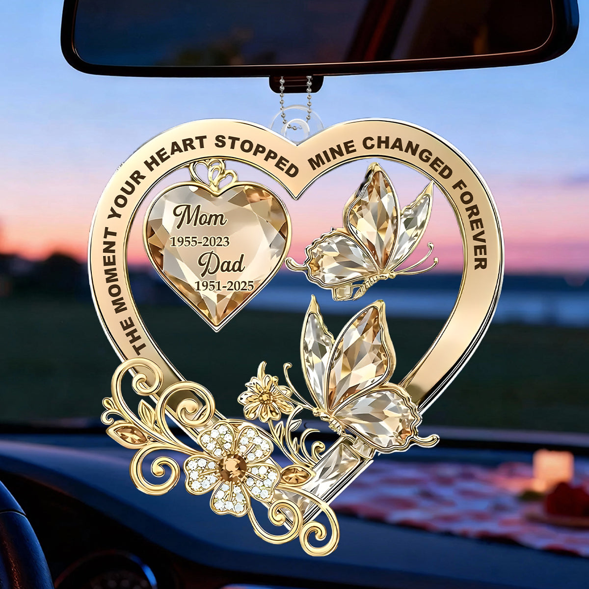 Personalized Memorial Sympathy Gift, Butterfly Acrylic Car Ornament