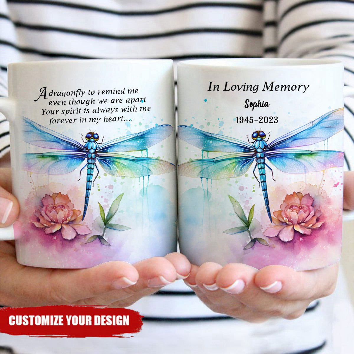 In Loving Memory Dragonfly Memorial Personalized Mug