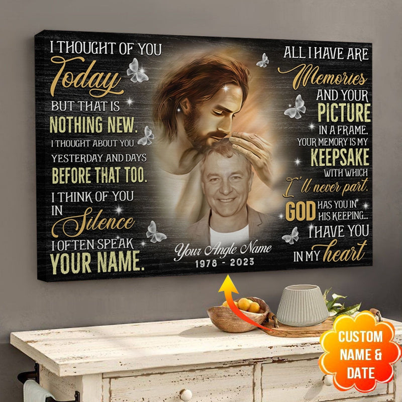 Personalized I Thought Of You Poster, Memorial Gift For Loss Of Loved One