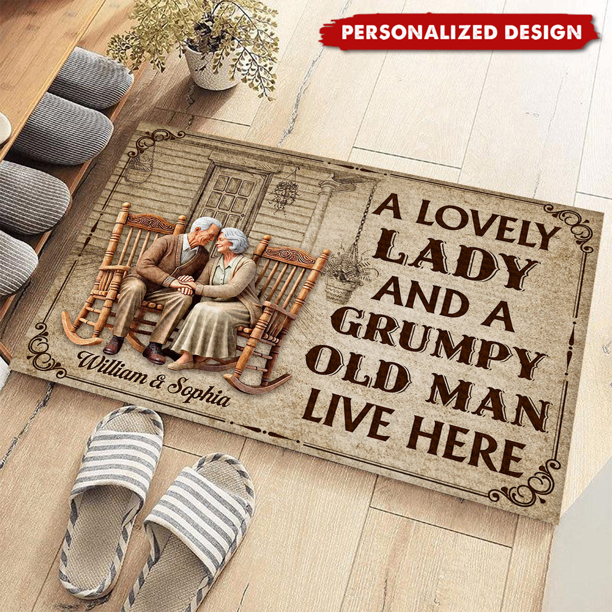 A Lovely Couple Live Here - Personalized Doormat