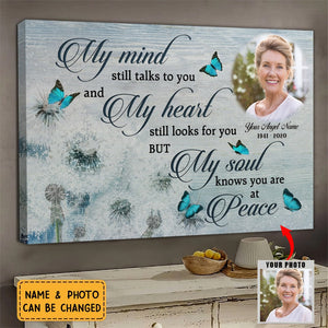 Personalized My Mind Still Talks To You Memorial Canvas