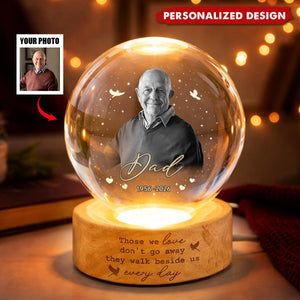 Custom Photo Memorial Crystal Ball Night Light, Loss of Dad, Mom, Family