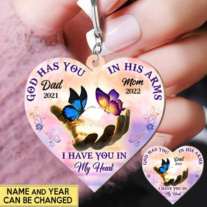 Personalized Butterfly Memorial Gift For Loss Of Loved One Heart Acrylic Keychain