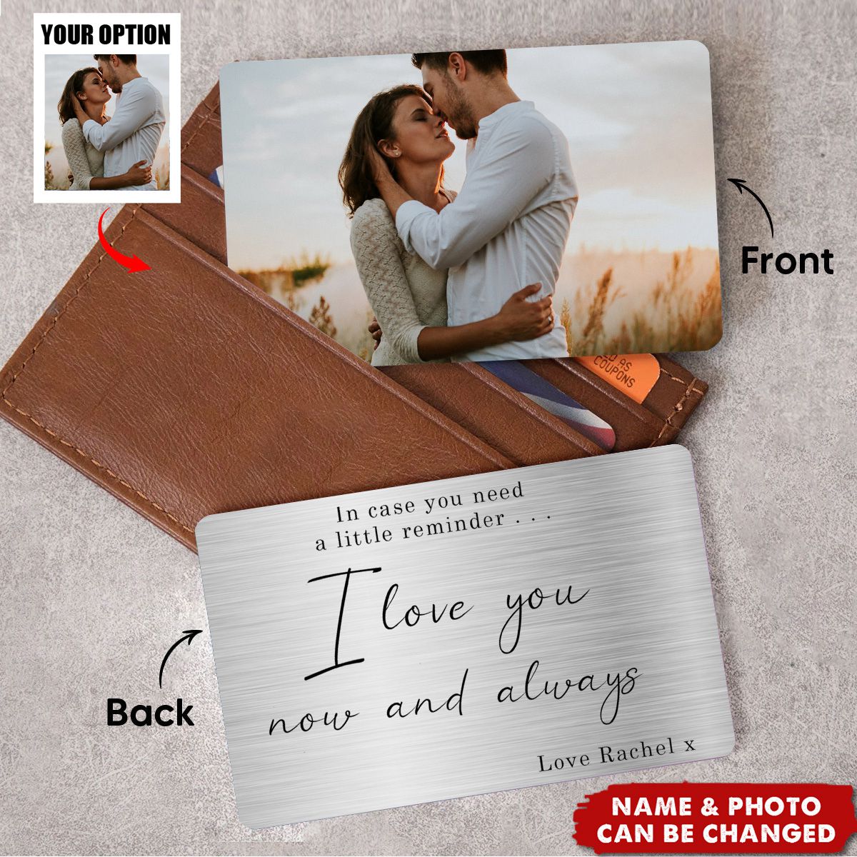Personalized I Love You Now And Always Wallet Card