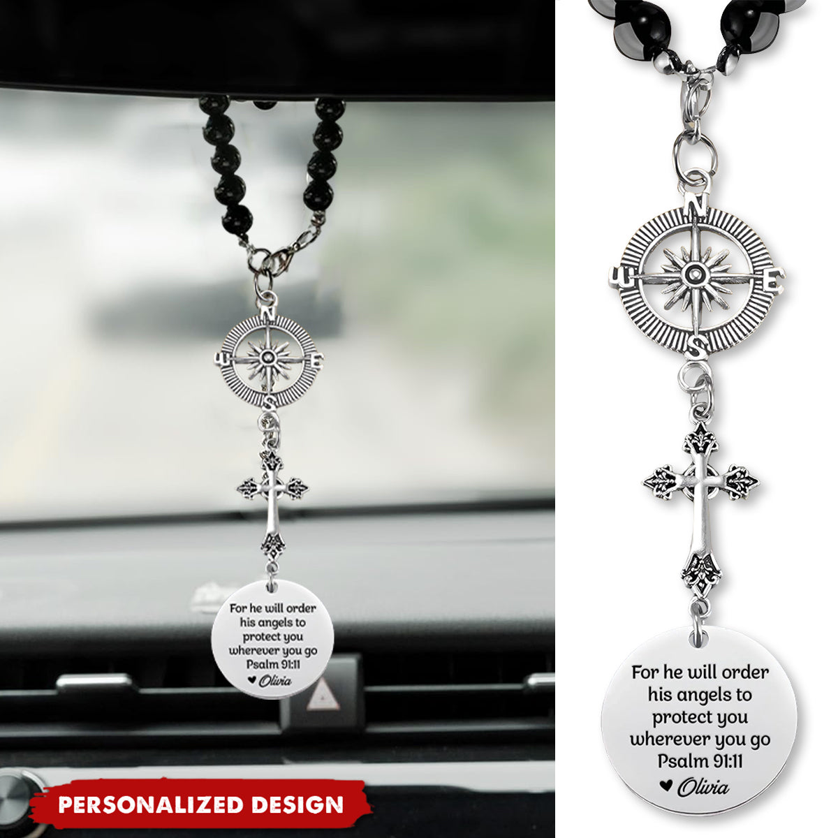 Carry A Piece Of You - Family Personalized Custom Cross Car Charm
