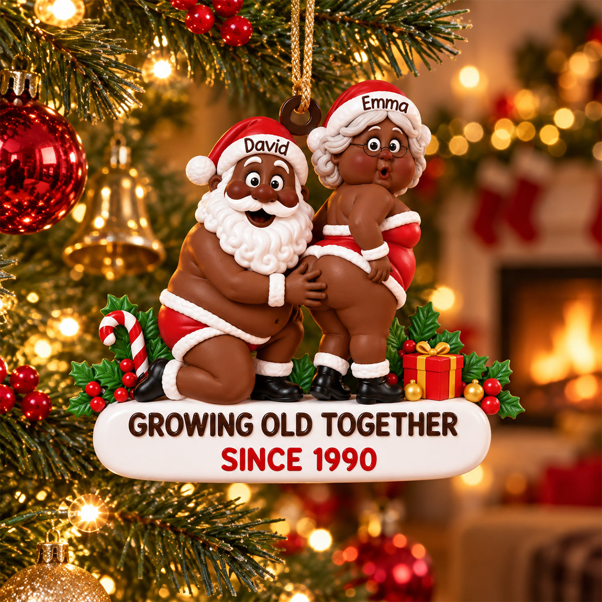 Custom Funny Wooden Ornament - Personalized Anniversary Christmas Wedding Gifts For Husband And Wife