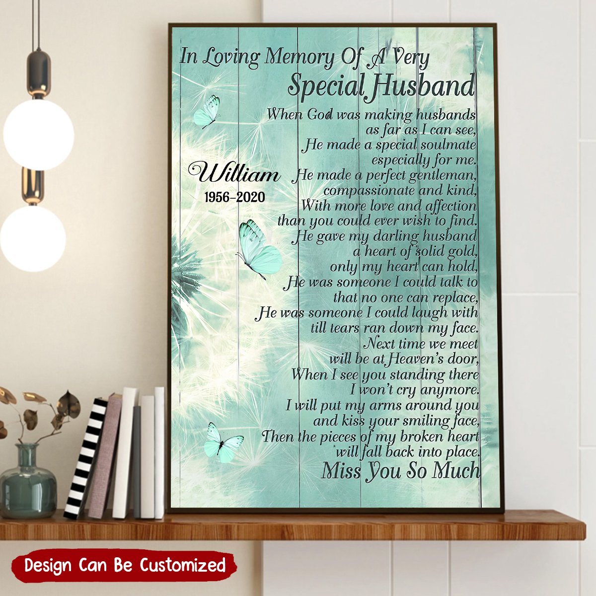 In Loving Memory Of A Very Special Husband Personalized Canvas
