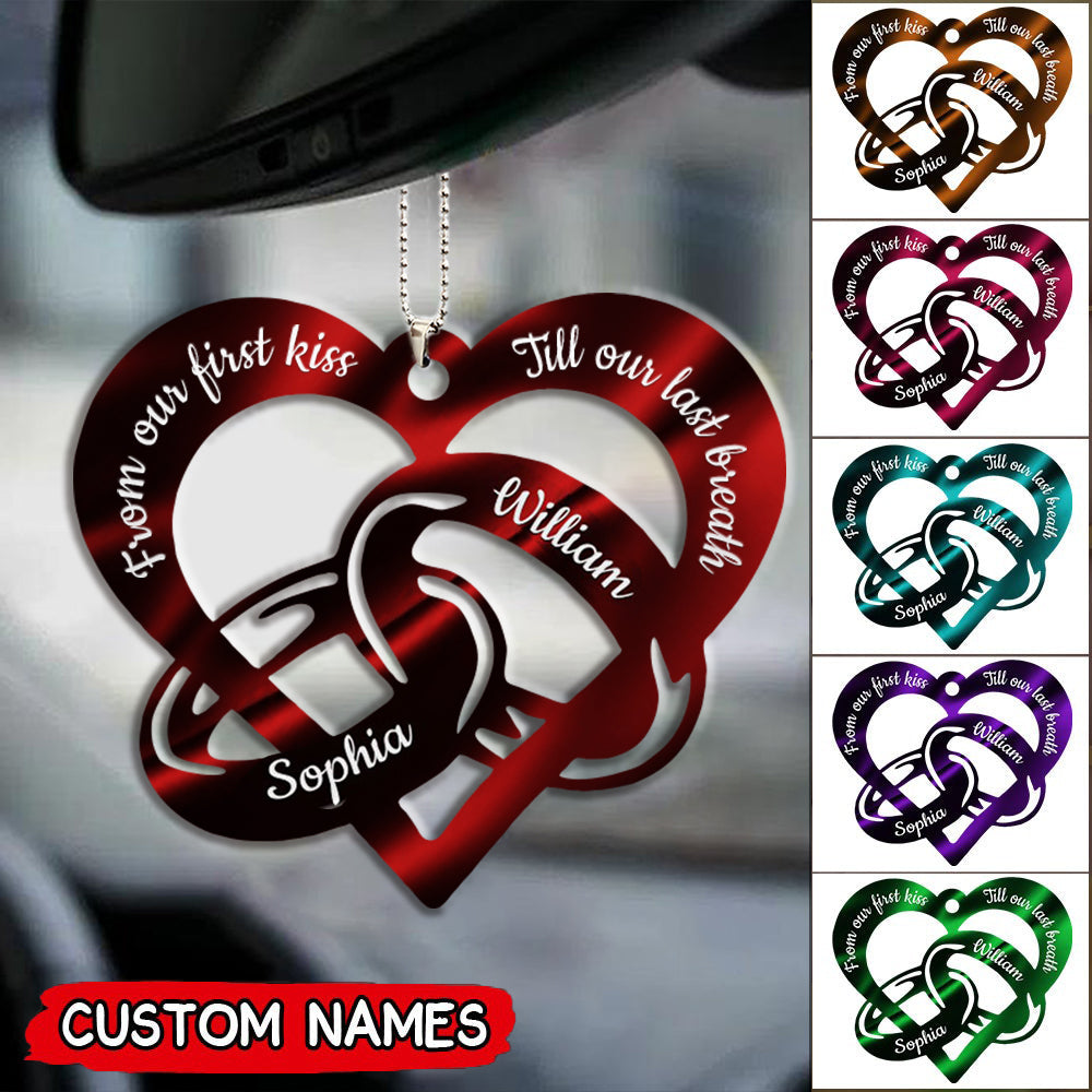 From Our First Kiss Till Our Last Breath Couple Rings Personalized Acrylic ornament