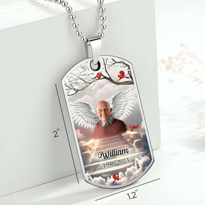 Memorial Upload Photo Angel Wings Personalized Dogtag Necklace
