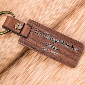 Personalized Memorial Engraved Wood Keychain
