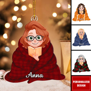 Personalized Bookworm Ornament, Christmas Gifts for Book Lovers