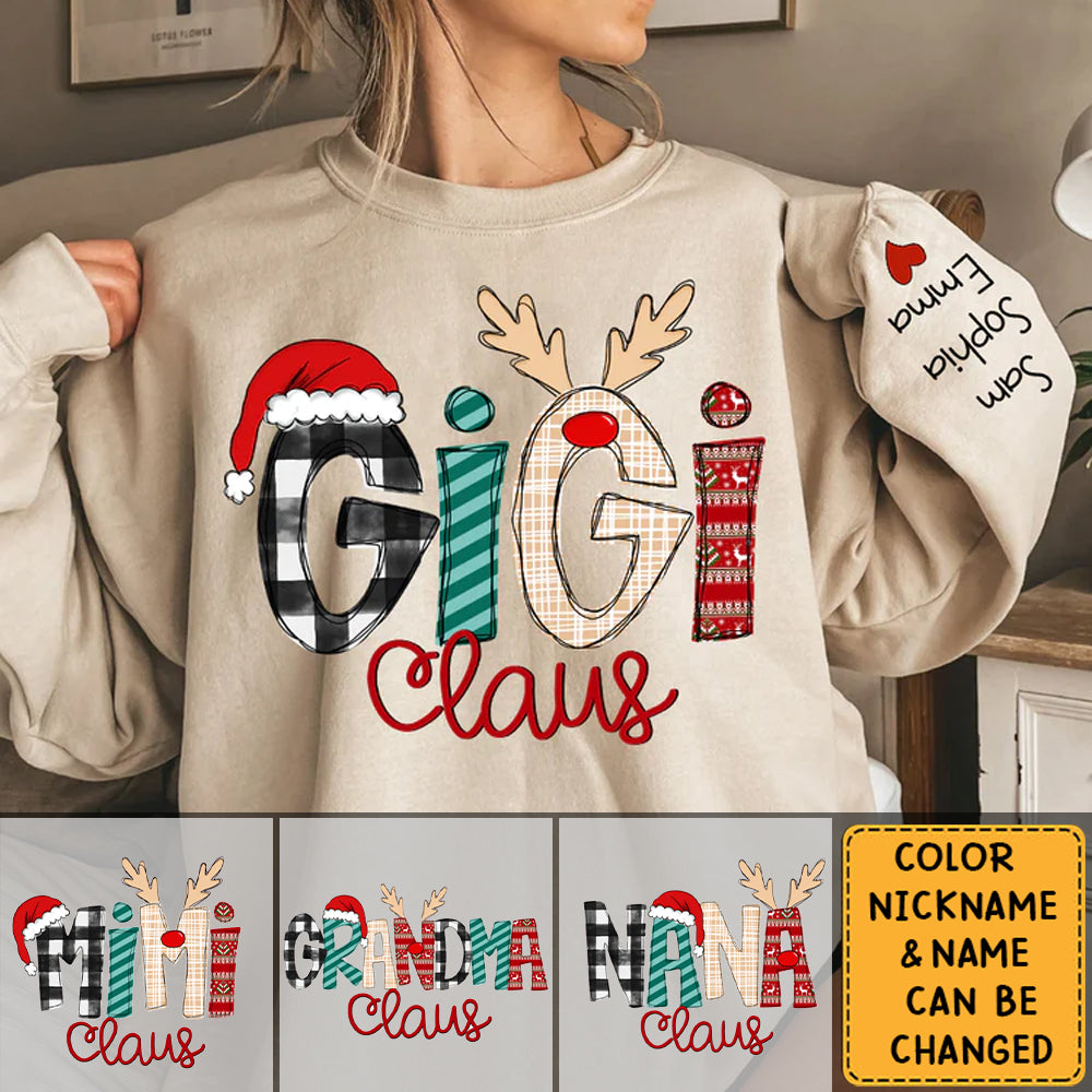 Personalized Christmas Gigi Nana Grandma Claus Sweatshirt