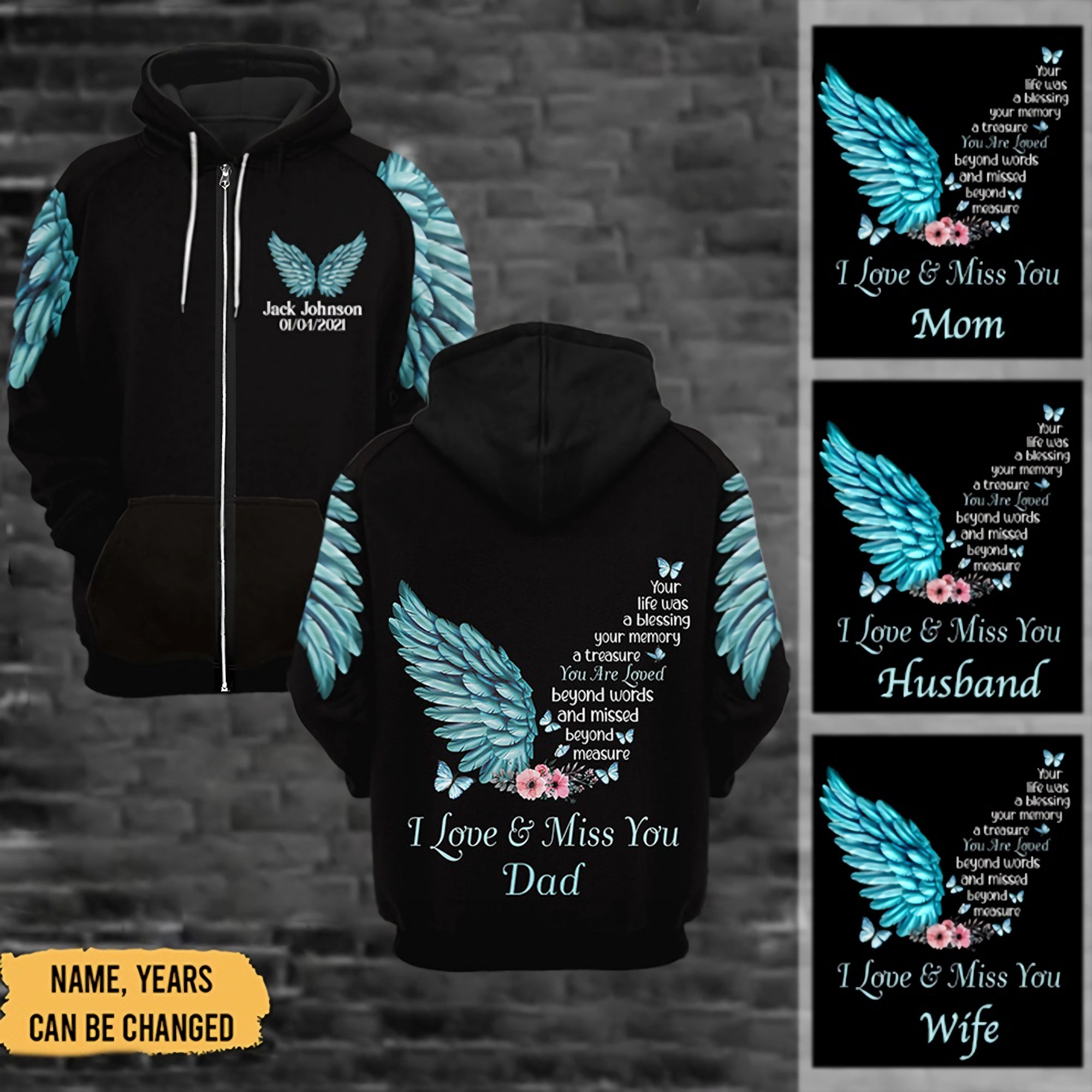 You Are Loved Beyond Words Personalized All Over Print Zipper Hoodie