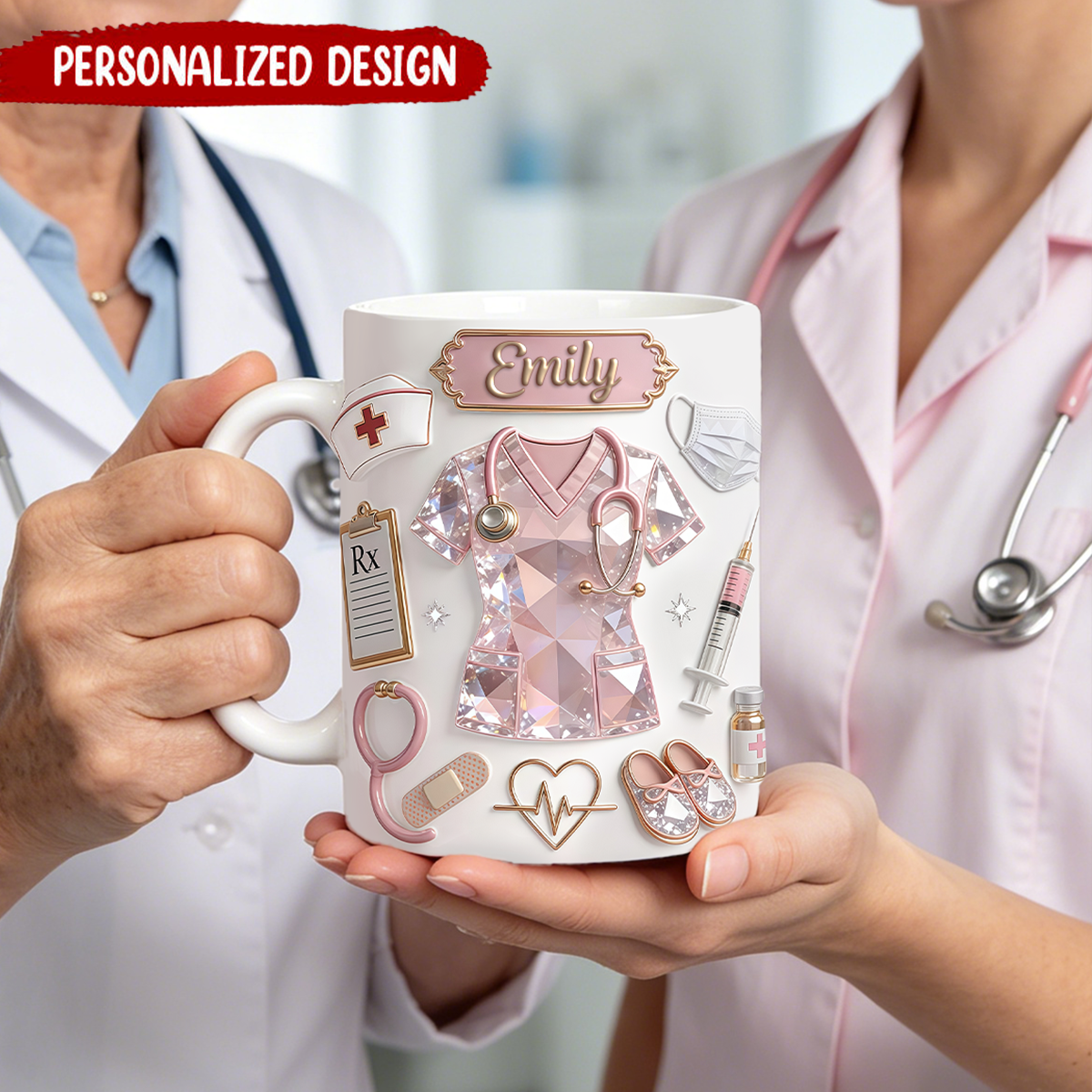 Personalized Nurse Mug with Name, RN Gift, Nurse Appreciation Coffee Mug