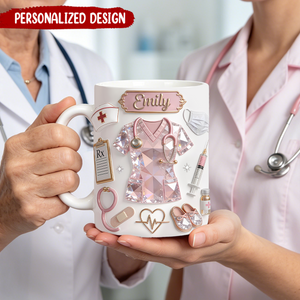 Personalized Nurse Mug with Name, RN Gift, Nurse Appreciation Coffee Mug