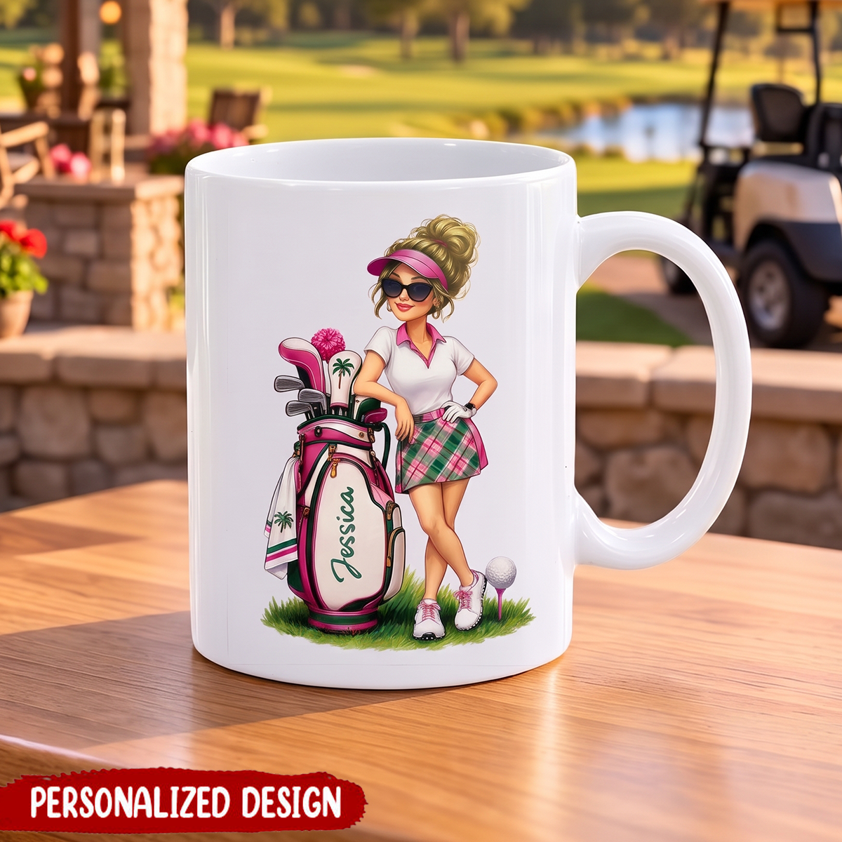 Personalized Lady Golfer Golf Lover Ceramic Mug