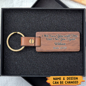 Personalized Memorial Engraved Wood Keychain