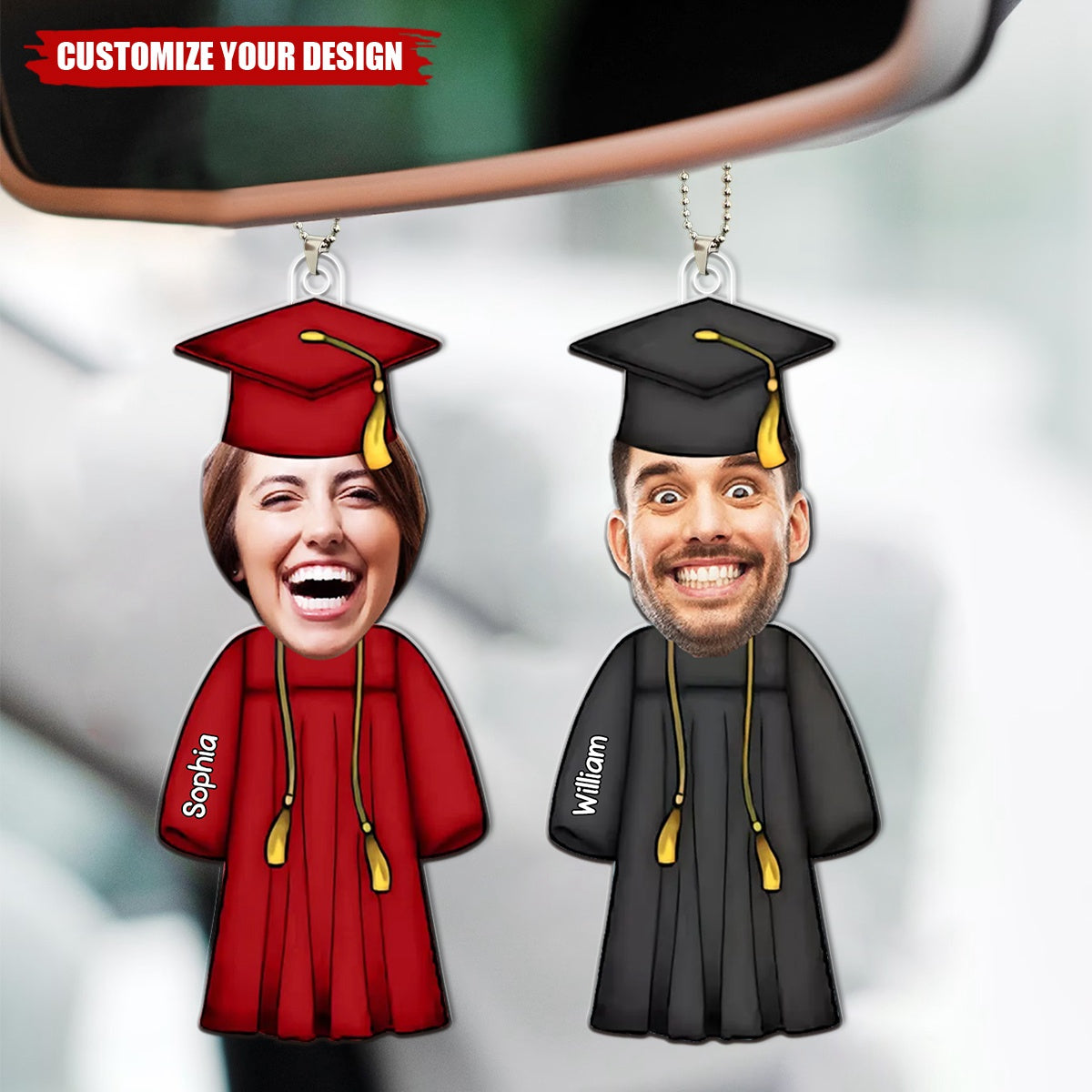Personalized Graduation Gift Upload Image Acrylic Car Ornament