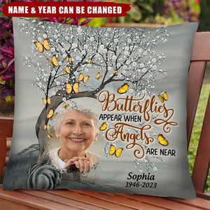 Personalized Butterflies Appear Memorial Pillow