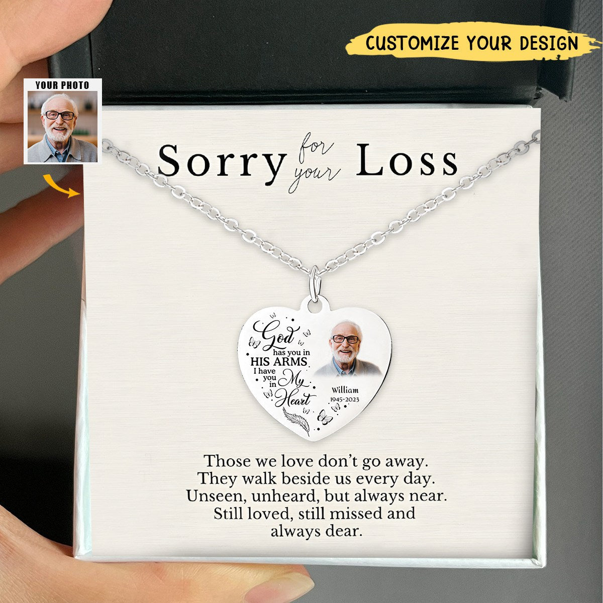 Personalized Those We Love Don't Go Away Memorial Necklace