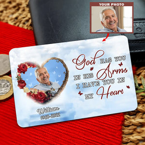 Custom Personalized Memorial Photo Wallet Aluminium Card - Memorial Gift Idea For Family Member/ Pet Owner