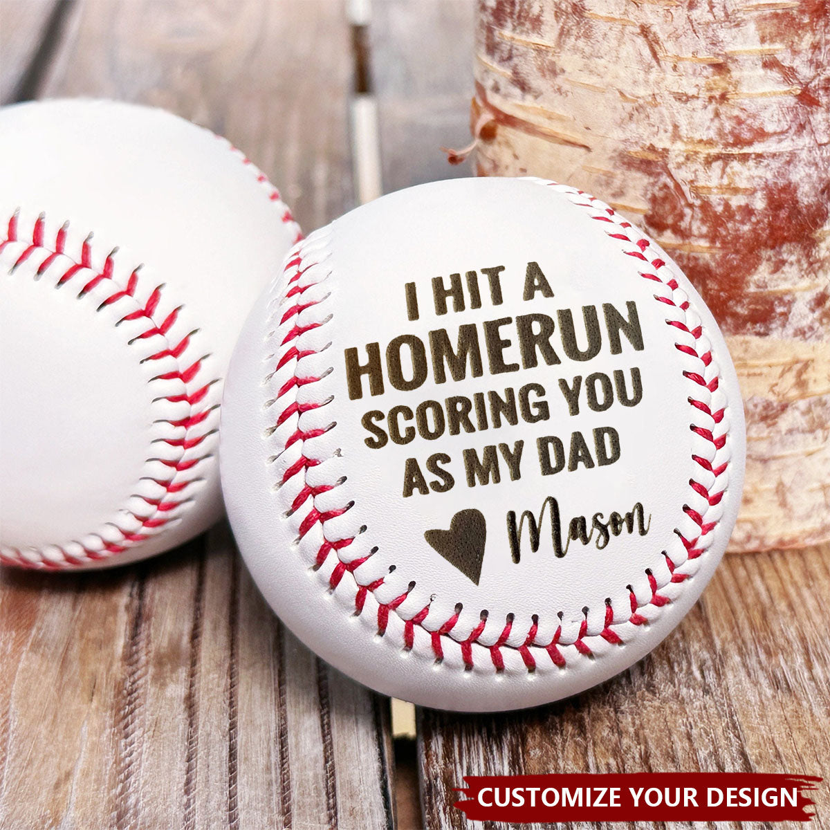 Fathers Day Baseball Personalized Gift, Custom Engraved Baseball