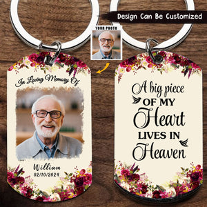 Personalized I Will Carry You With Me Photo Stainless Steel Keychain