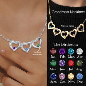 Personalized Custom Name Birthstone Heart Necklace