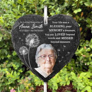 Custom Photo Memorial Personalized Memorial Garden Slate & Hook -  Sympathy Gift, Gift For Family Members