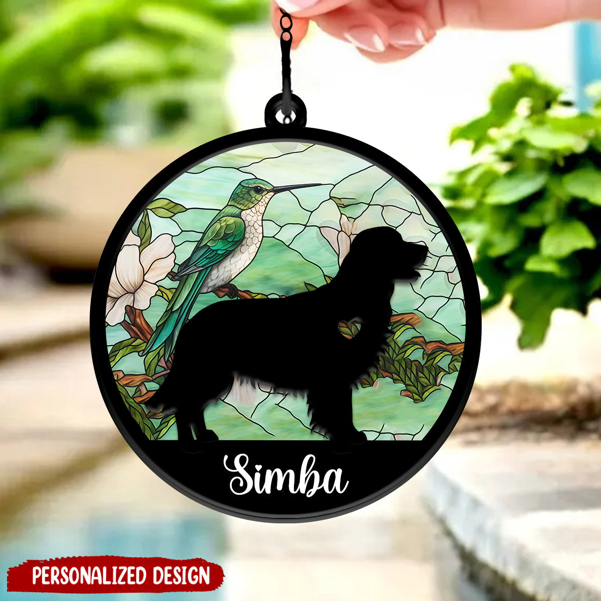 Personalized Dog Memorial Suncatcher, Dog Memorial Ornament, Custom Dog Loss Gift