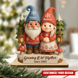 Personalized Couple Growing Old Together Wooden Plaque