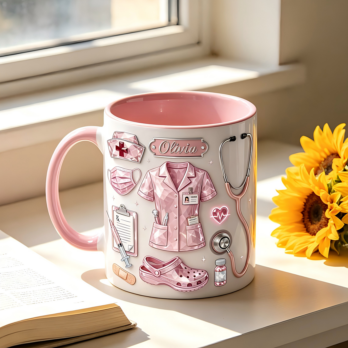 Personalized Custom Name Nurse Life Coffee Cup