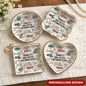 Personalized Swear Affirmations Ring Dish, Custom Name Jewelry Tray