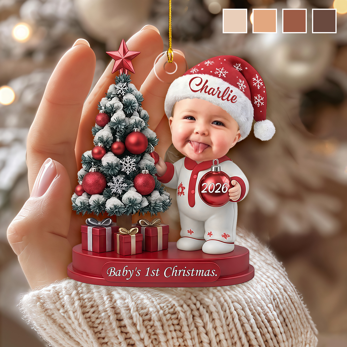Personalized Baby’s First Christmas Newborn Holiday Ornament