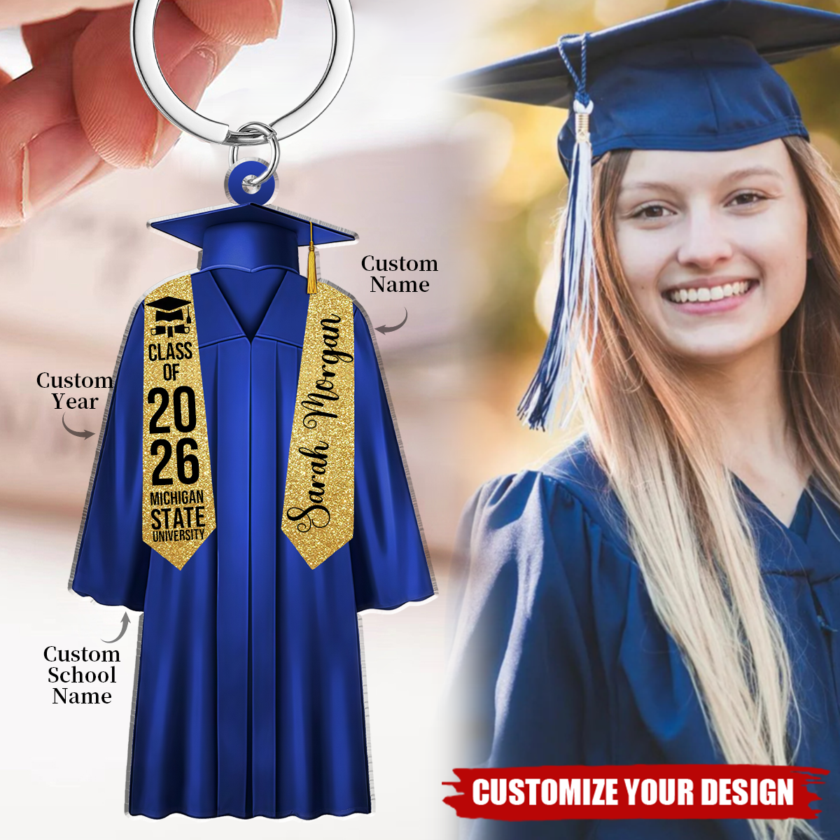 Personalized Graduation 2026 Acrylic Keychain Gifts
