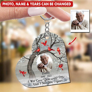 Memorial Cardinal Upload Photo, I'm Always With You Personalized Keychain