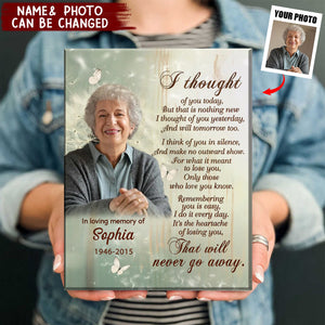 Personalized Family Loss I Thought Of You Today Memorial Poster